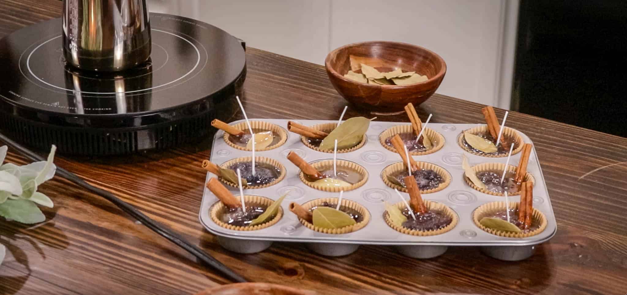 diy fire starters sitting on a wooden countertop