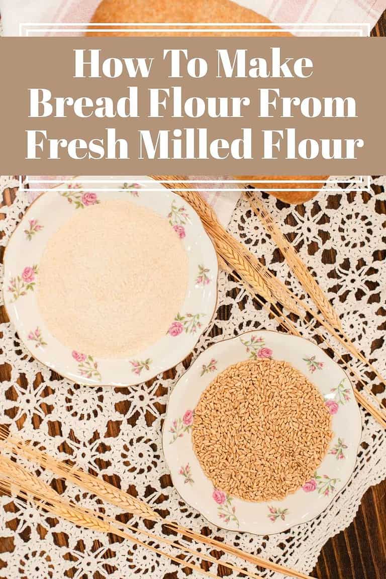 A glass bowl filled with flour on a lace tablecloth.