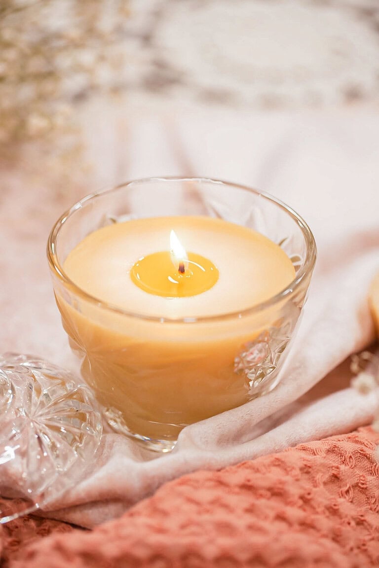 DIY Beeswax Candles in Vintage Glass Jars