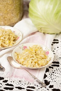 Homemade Sauerkraut in a Mason Jar